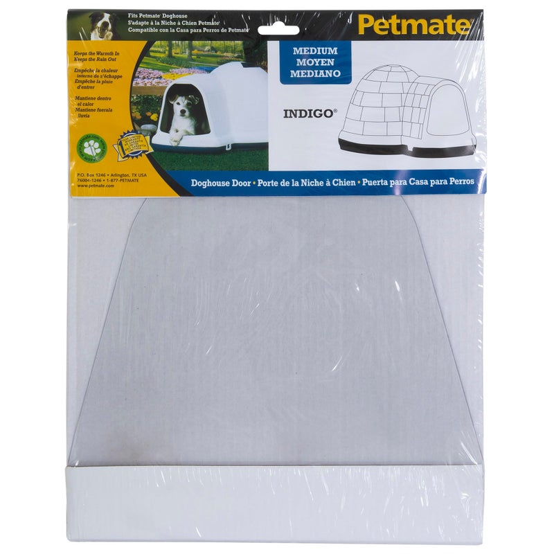 Petmate Indigo Vinyl Doghouse Door, Fits Petmate Medium Indigo Doghouse, White, Made in USA, 12.6" x 12.22" - Image 3